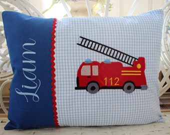 Namenskissen,Junge,Feuerwehr,Kuschelkissen,personalisiert,Geburt Taufe,Geburtstag,