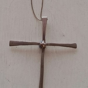 Silver cross with chain