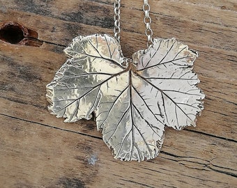 Silver Geranium Leaf Pendant