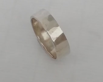 Hammered Silver or Gold Wedding  Ring