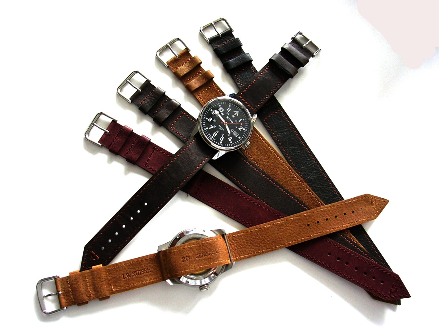 1pc NATO ® Liberator ™ Military Wwii Bomber Leather Bund Watchband Raf ...