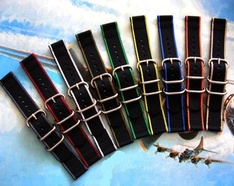 NATO G10 ® EDGE™ 2pc. Military Heavy Duty woven Ballistic Nylon Smart watchband strap IW Suisse