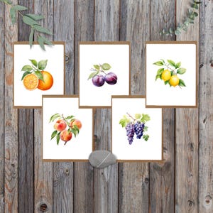 Fruit Collection 1 Aquarell Druck Blanko Grußkarten Jeden Anlass