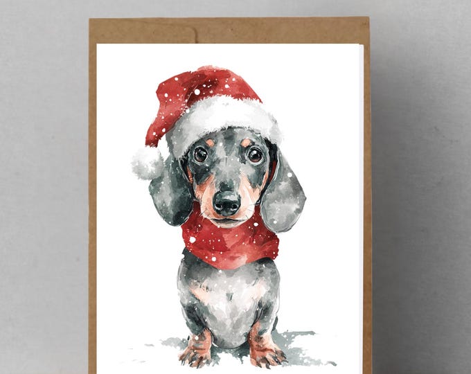 Dachshund Christmas Card Etsy