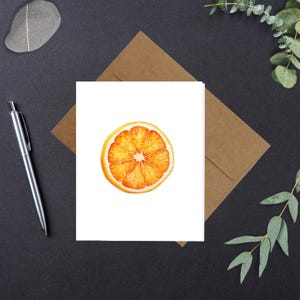 Orange 2-2 Watercolor Print Blank Greeting Cards Any Occasion