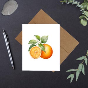 Orange 4-2 Aquarell Druck Blanko Grußkarten Jeden Anlass