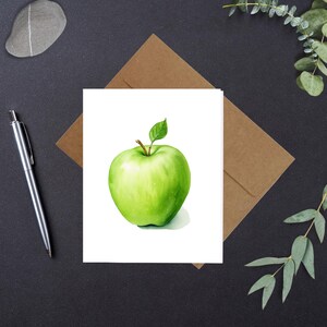 Apfelgrün 3-2 Aquarell Druck Blanko Grußkarten Jeden Anlass