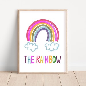 Regenbogen Kunstdruck, Regenbogen Kunstwerk für Kinderzimmer, Wandkunst für Kinder, künstlerisches Geschenk, Poster, Baby Dekoration, süßes Aquarell