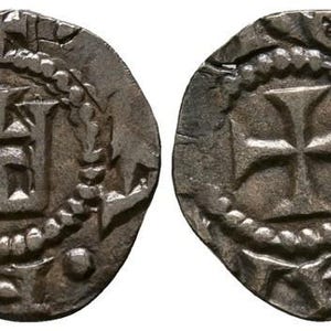 1139-1339 AD Mittelalter Italien Genua Burg Kreuzritter Knights Templar Kreuz, antike Münze des Mittelalters, Geschenkgeschenke Seltene Sammlermünzen
