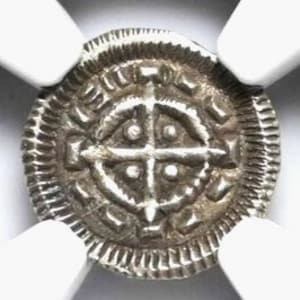 Medieval Europe 1131-1141 AD Hungary Hungarian Crusader Knights Cross Denar Antique Authenticated Silver Coin, Gifts Rare Collectible Coins
