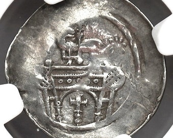 1050-1250 AD Mittelalter Deutschland Lamm authentifizierte antike deutsche Silbermünze des Mittelalters, authentische seltene europäische Münzen Europas