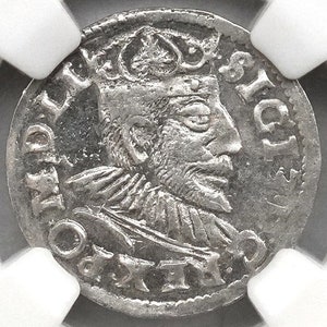 1591 Poland Antique Polish 3 Groschen Silver Authenticated and Certified Medieval Coin, Gift Gifts Rare Authentic Coins