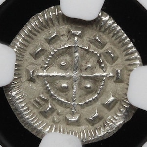 Medieval Europe 1131-1141 AD Hungary Hungarian Crusader Knights Cross Denar Antique Authenticated Coin, Gift Gifts for Men Rare Coins