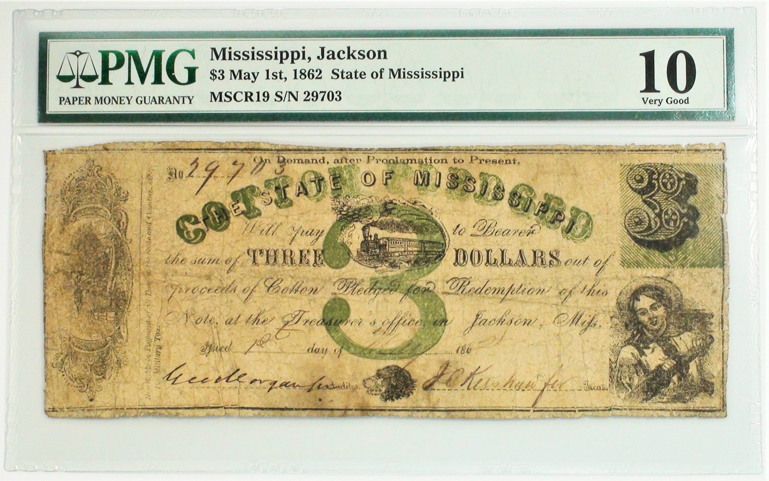 Первые бумажные деньги США. 3 Dollar Note. First 1 Dollar Note 1862.