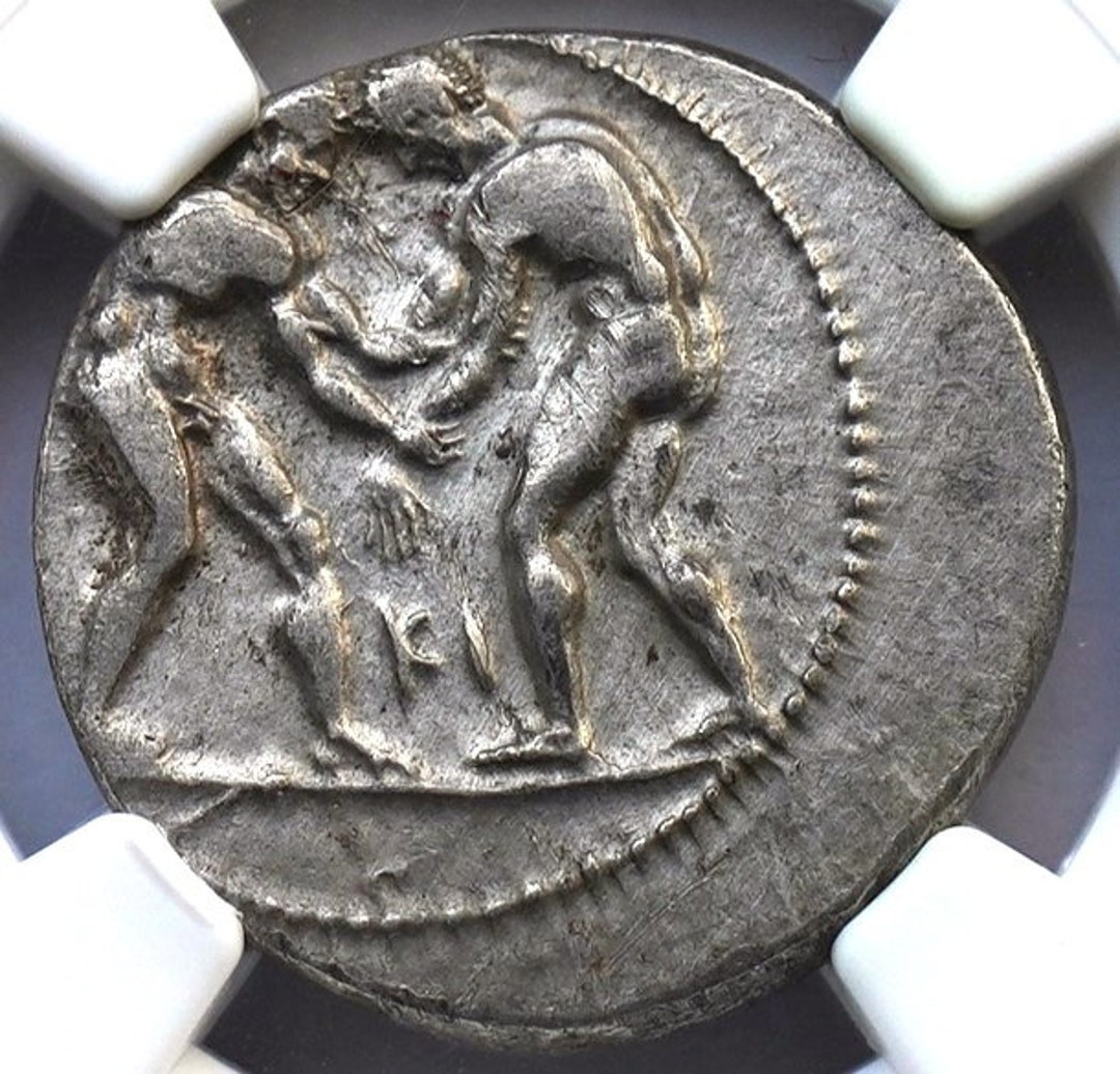 古代ギリシャ　古代ローマ　オリンピック銀貨　レスリング アンティークコインの世界｜古代オリンピックのコイン｜Shelk🦋