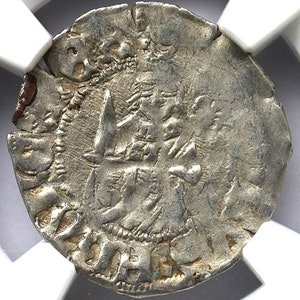 1483-1498 AD Medieval France under Charles VIII Crusader Knights Cross Silver Authenticated Coin, Rare Historic Artifact Coins