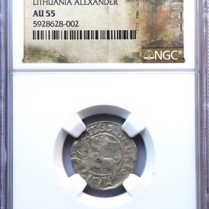 1501-1506 Medieval Knight on Horseback Poland Polish Lithuania Silver Coin of the Middle Ages, Gift Gifts Rare Historical Coins
