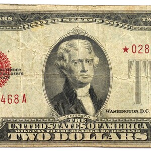 Rare 2 Dollar Bill Etsy UK