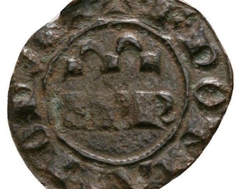 Middeleeuws koninkrijk Sicilië Kruisvaarder Tempelierskruis, antieke bronzen munt uit de middeleeuwen, geschenken zeldzame historische verzamelmunten