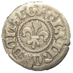 1300-1500 AD Crusader Medieval Fleur-De-Lis France Antique French Silver Coin of the Middle Ages, Gifts Crusades Collectible Rare Coins