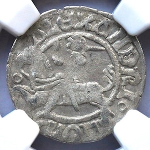 1501-1506 Medieval Knight on Horseback Poland Polish Lithuania Silver Coin of the Middle Ages, Gift Gifts Rare Historic Coins