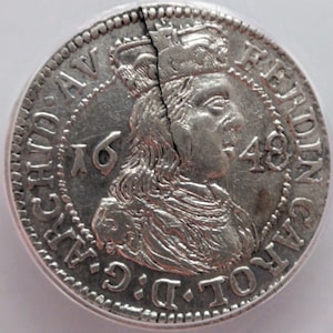 1648 Austria Ferdinand Charles Austrian Old Antique Silver Coin, Gift Gifts for Men Rare Artifact Coins