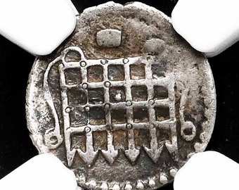 1592-1595 Engeland onder Elizabeth I middeleeuwse tijdperk Engelse antieke geauthenticeerde munt uit de middeleeuwen, zeldzame historische artefactmunten