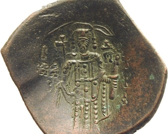 1185-1195 AD Byzantine Empire, Eastern Roman Empire, Medieval Antique Bronze Coin of the Middle Ages, Gifts Rare Collectible Artifact Coins