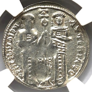 1294-1320 AD Medieval Byzantine Empire Antique Silver Authenticated Coin of the Middle Ages, Gifts Rare Collectibles Historic Artifact Coins