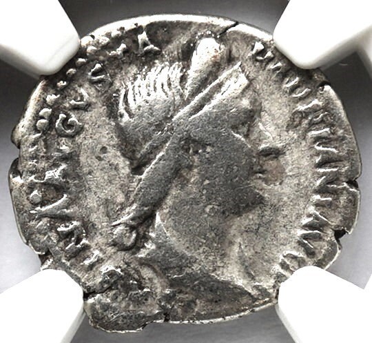 128(?) -136/7 d.C. Antica Roma Imperiale sotto l'Imperatrice Sabina Antica Moneta d'Argento Autenticata Romana, Regali Monete Autentiche Rare