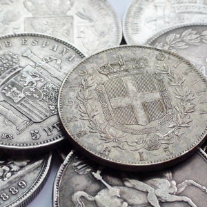 1800&#39;S Authentic Huge European Crown Old Antique Silver Coin, Gift Gifts for Men Rare Historic Coins