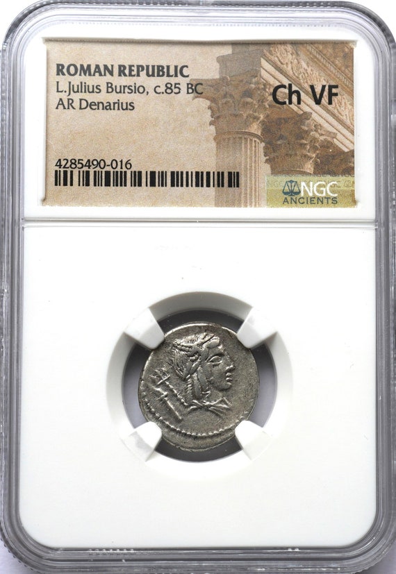 85 BC Ancient Rome Roman Republic Chariot Denarius Antique Silver