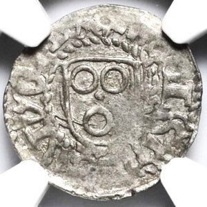 1483-1494 AD Teutonic Knights Order Medieval Shield and Cross Antique Silver Coin, Gift Gifts Authentic Rare Coins of the Middle Ages