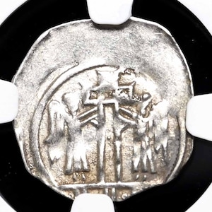 1050-1250 AD Medieval Germany Bishop Authenticated Antique Silver German Coin of the Middle Ages, European Collectible Currency Coins