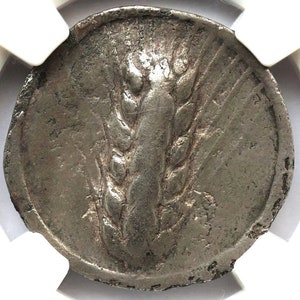 540-510 BC Ancient Italy Barley Ear Italian Antique Silver Coin, Gift Gifts for Men Antique Authenticated Rare Coins