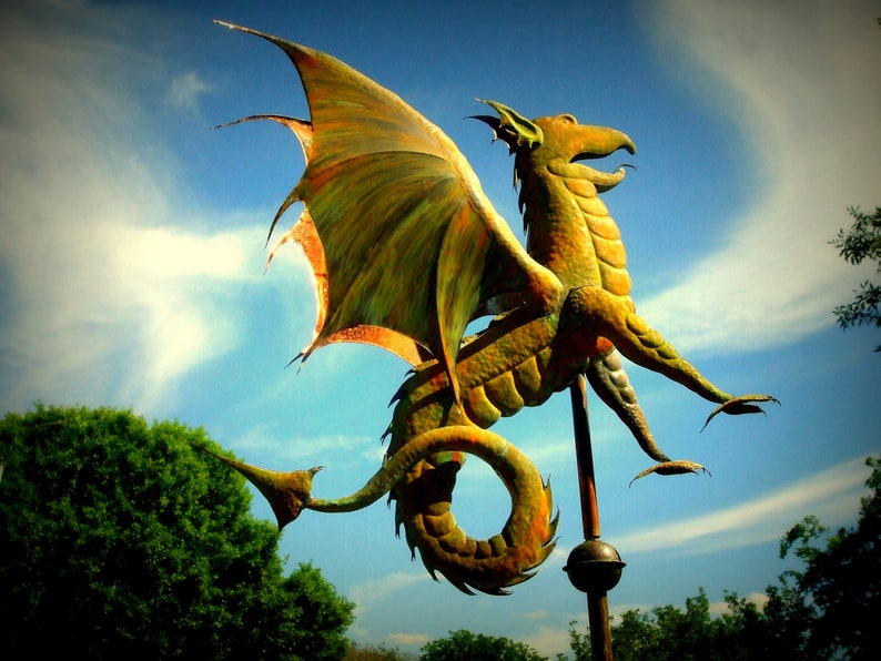 Dragon Weathervane Weather Vane Custom Copper Weathervane Etsy