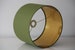 Olive green handmade drum lampshade with brushed gold, silver or brushed copper lining available in variety of sizes