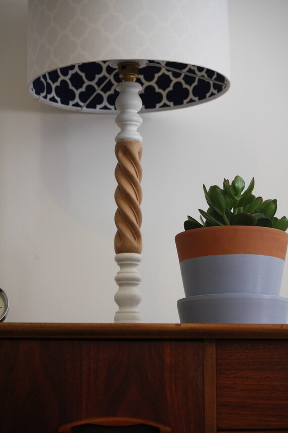 30,5/ cm Bleu Tissu de coton Abat-jour Abat-jour lampe de table fait /à la main.
