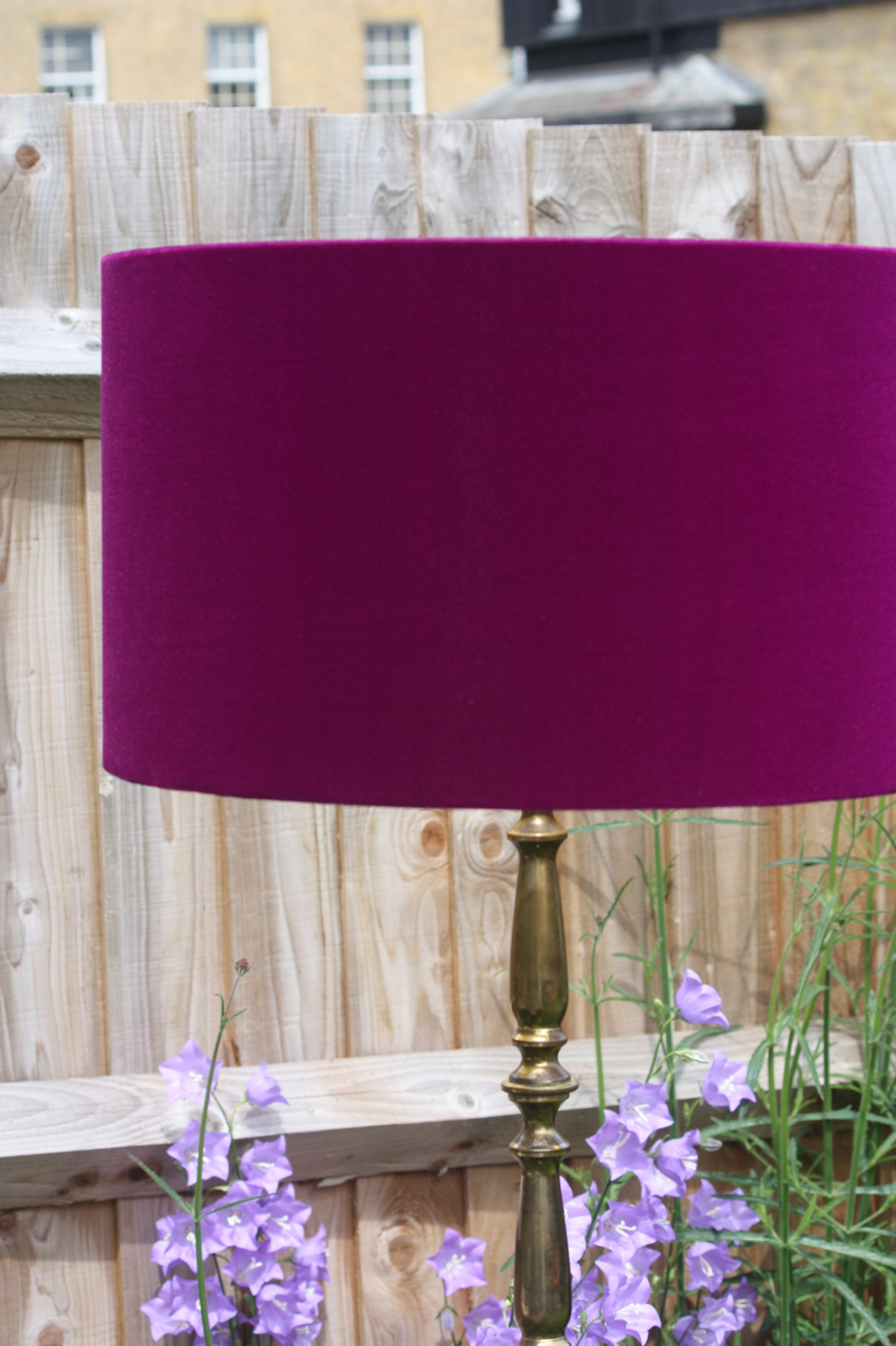 Ultra Violet / purple velvet lampshade with brushed gold Etsy