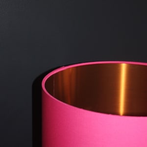 Lampshade Bright Pink Velvet Brushed Copper Lightshade Metallic Fuchsia