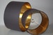 Dark Grey handmade drum lampshade with brushed gold, brushed copper or brushed silver lining available in variety of sizes