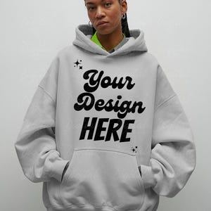 GILDAN 18500 Hooded Sweatshirt Mockup Plain Grey Hoodie Mockup | Front Mockup, Gildan Mockup | Hoodie Mock Up