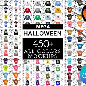 Halloween Bella Canvas 3001 Shirt Mockups, Gildan 18000 Halloween Mockup Bundle,Halloween Kids Tshirt Mockup, Fall T-shirt Mock Up