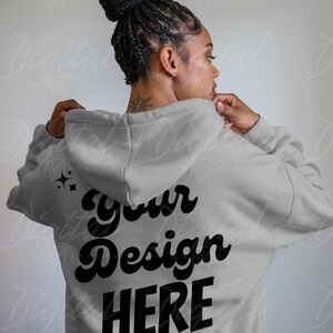 GILDAN 18500 Hooded Sweatshirt Mockup Plain Grey Hoodie Mockup | Back Mockup, Gildan Mockup | Hoodie Mock Up