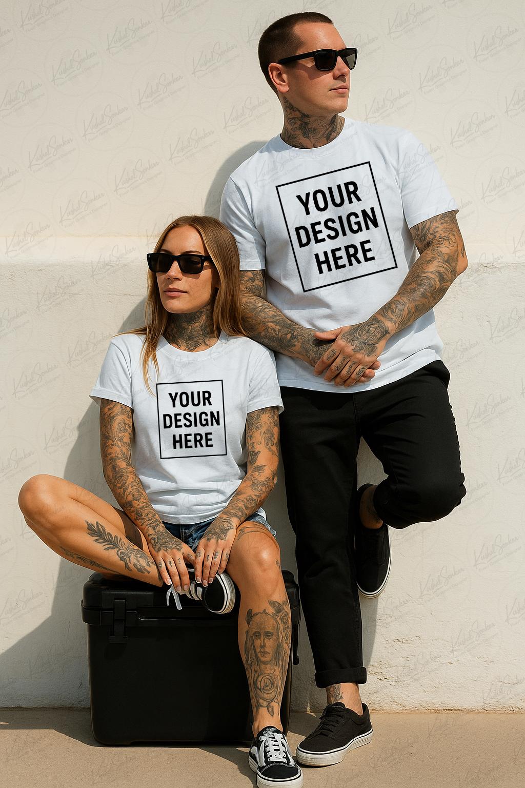 Bella Canvas 3001 wit mockup, 3001 Bella Canvas wit mockup T-shirtmodel voor T-shirtmodel WHT28