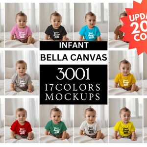 Bella Canvas 3001 Baby Mockup Bundle Baby Tshirt Bundle Infant Mockup Bundle Rabbit Skin 3322 Toddler Rabbitskin 3322