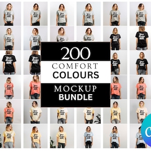 Comfort Colors C1717 Mockup Bundle, C1717 White Background Mockup Bundle, Summer T-Shirts Bundle,  C1717 Mockup