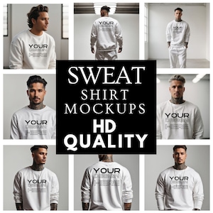 Gildan 18000 Mockup Bundle, Sweatshirt Crewneck Mockup Bundle Print On Demand, Apparel Mockup Bundle, Gildan Mockup Bundle