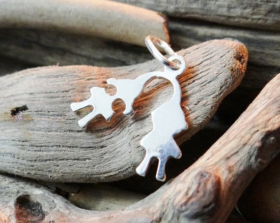 Sterling Silver .925 Kids Children Toddler Charm Pendant Childrens Boy Girl Two 2 Babies Twins Kid Twin Gift new mum mom mother expecting