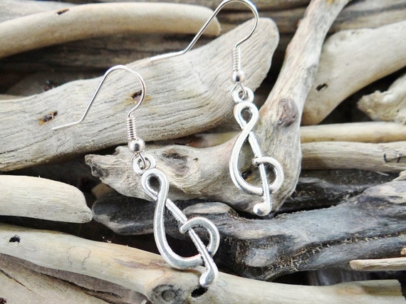 Treble Clef Earrings Music Note Musical Musician Crotchet Minim Quaver Semiquaver Sharp Flat Earring Ear Ring Rings